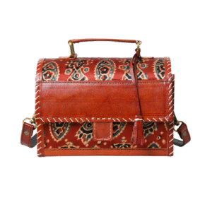 Handcrafted Ajrak Leather Satchel